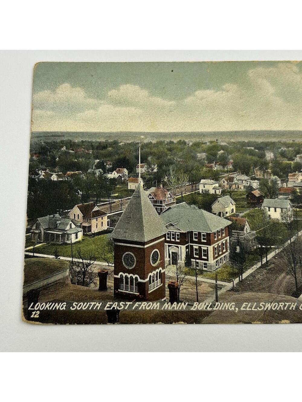 1908 Postcard Iowa Falls IA Ellsworth College Birds Eye View SE Old Main Tower - Picture 4 of 16